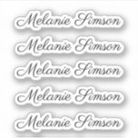 Pegatina Elegante guión de nombre manuscrito personalizado<br><div class="desc">Elegante pegatina de nombres de escritura asombrosa</div>