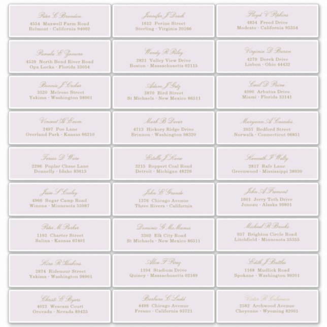 Pegatina Elegante Guión De Oro En La Dirección De Nombres D (Anverso)