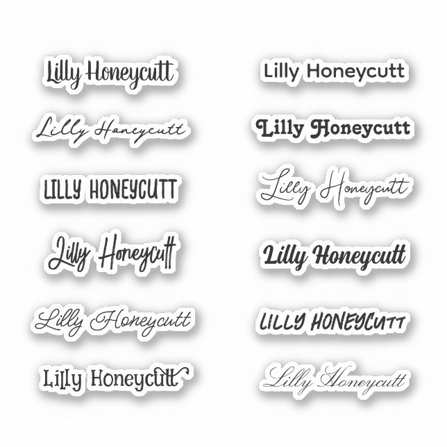 Pegatina Elegante juego de nombres completos de moda Girly  (Anverso)