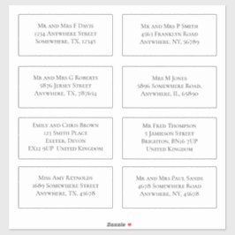 Pegatina Elegante nombre de invitado individual y envío de 