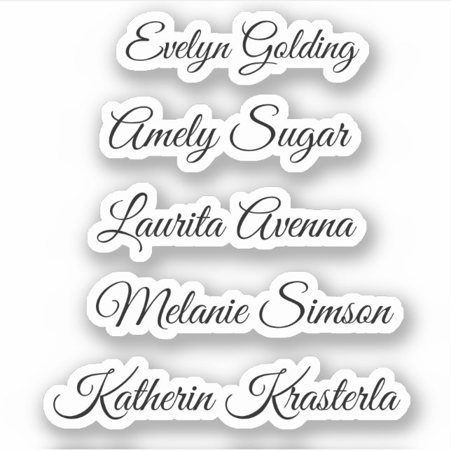 Pegatina Elegante nombre de script caprichoso y lindo perte (Anverso)
