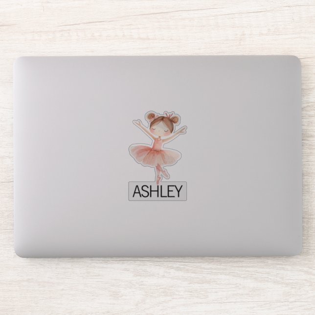 Pegatina Elegante nombre personalizado de bailarina (Ordenador)