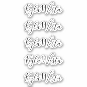 Pegatina Elegante nombre personalizado manuscrito