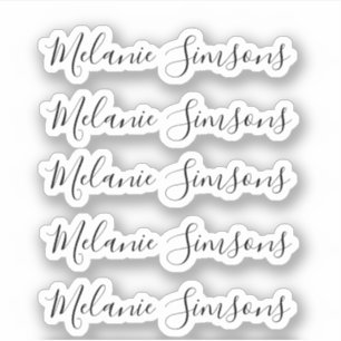 Pegatina Elegante nombre personalizado manuscrito
