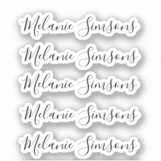 Pegatina Elegante nombre personalizado manuscrito