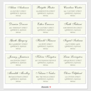Pegatina Elegante nombre y dirección individual de invitado