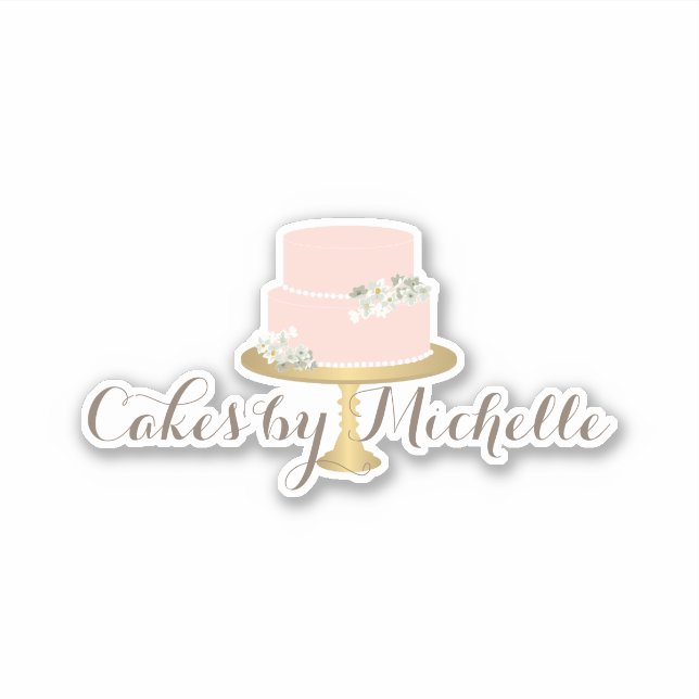 Pegatina Elegante pastel rosa con florines (Anverso)