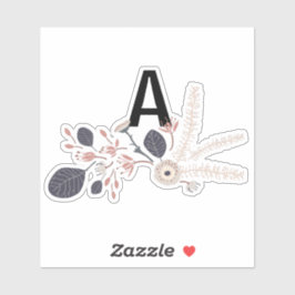 Pegatina Elegante patrón de repetición floral de color azul