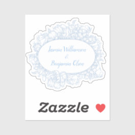 Pegatina Elegante Recepción de Boda de Casa Abierta en Azul