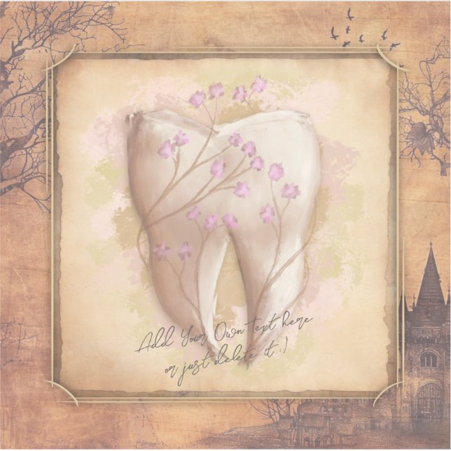 Pegatina Elegante regalo odontológico antiguo de moda (Anverso)