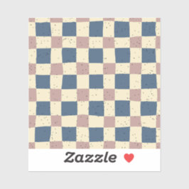 Pegatina Elegante retro gingham Blue Pink Scrapbooking