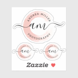 Pegatina Elegante Rosa Oro Paint Swash Logo Decal Personali