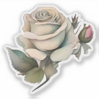 Pegatina Elegante Rosa Vintage