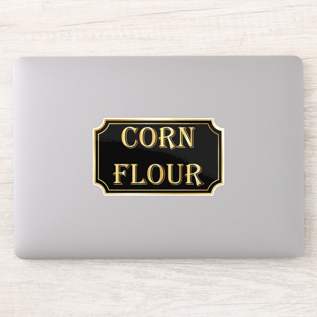 Pegatina Elegante rótulo de destilador negro y dorado (Ordenador)