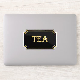 Pegatina Elegante rótulo de destilador negro y dorado