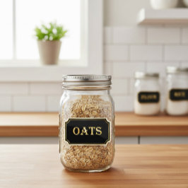 Pegatina Elegante rótulo de destilador negro y dorado