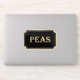 Pegatina Elegante rótulo de destilador negro y dorado
