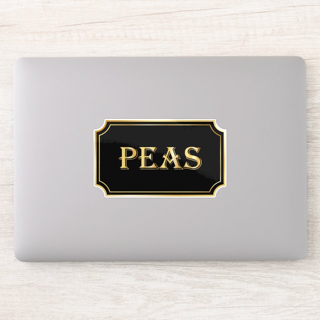 Pegatina Elegante rótulo de destilador negro y dorado (Ordenador)