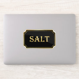 Pegatina Elegante rótulo de destilador negro y dorado