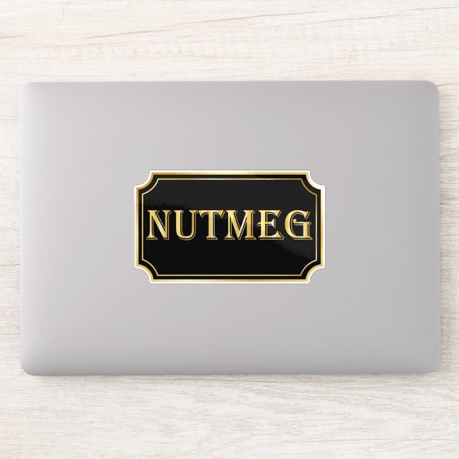 Pegatina Elegante rótulo de destilador negro y dorado (Ordenador)