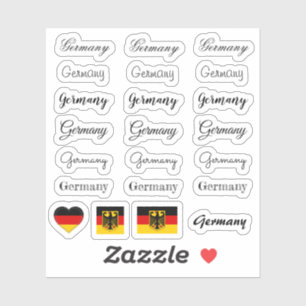Pegatina Elegante script Alemania & German Flag /name Set