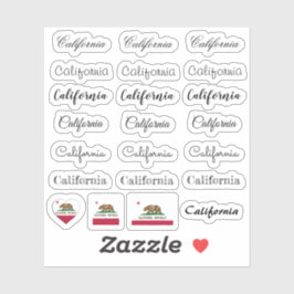 Pegatina Elegante script California & Flag USA /name Set