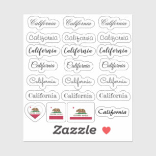 Pegatina Elegante script California & Flag USA /name Set