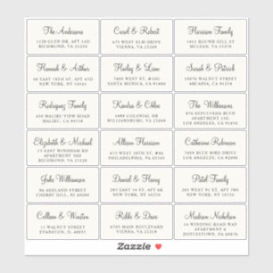 Pegatina Elegante Script Cream Boda dirección de invitado