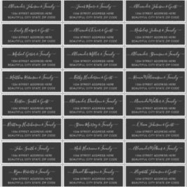 Pegatina Elegante Script Dirección de invitado Boda blanco 