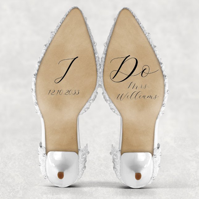 Pegatina Elegante Script I Do Bride Boda Shoe Vinyl Decal (Elegant Script I Do Bride Wedding Shoe Vinyl Decal
)