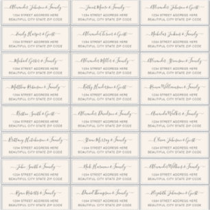 Pegatina Elegante Script Marfil Cream Boda dirección de inv