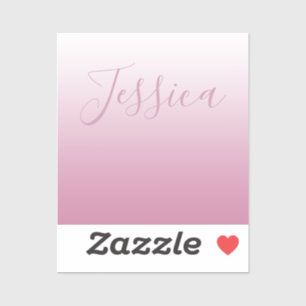 Pegatina Elegante Script y rosa editable (cualquier color) 