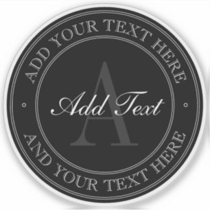 Pegatina Elegante texto editable en gris negro transparente