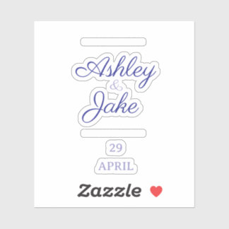 Pegatina Elegante y elegante tarjeta de invitación a la bod