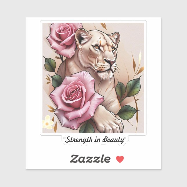 Pegatina "Elegante y salvaje latido del corazón" (Hoja)