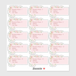 Pegatina Elegantes Rosas de acuarela rosa