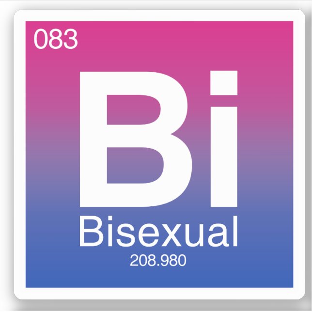 Pegatina Elemento de tabla periódica bisexual (Anverso)