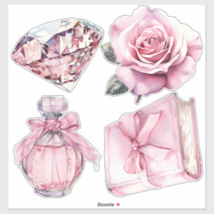 Pegatina Elementos Coquette de color de agua