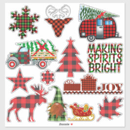 Pegatina Elementos de vacaciones de invierno para Navidades