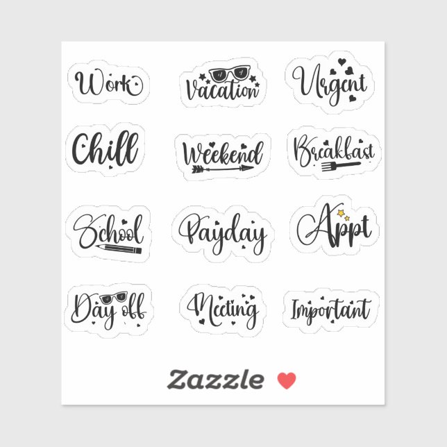 Pegatina Elementos esenciales del planificador: Hoja de sti (Hoja)