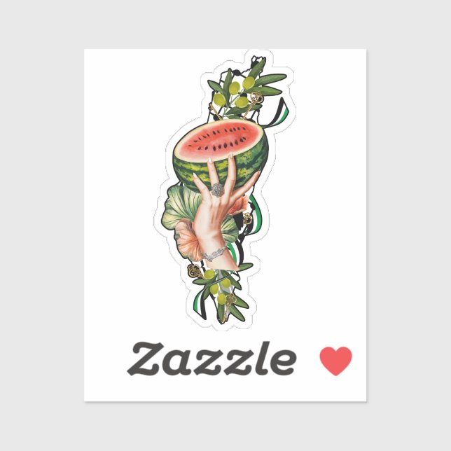 Pegatina Elementos palestinos tradicionales en el mapa pale (Hoja)