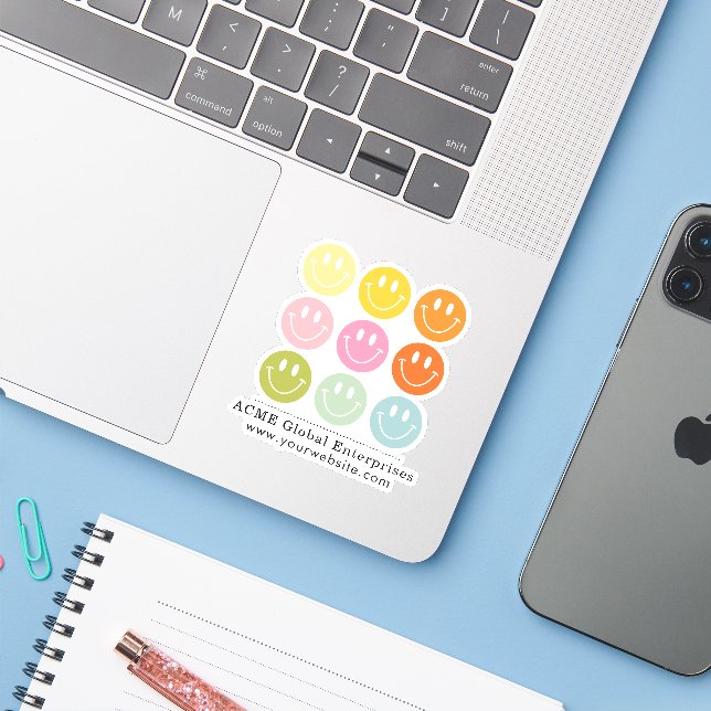 Pegatina Elementos promocionales no mínimo Añadir su logoti (Ordenado portátil con iPhone)