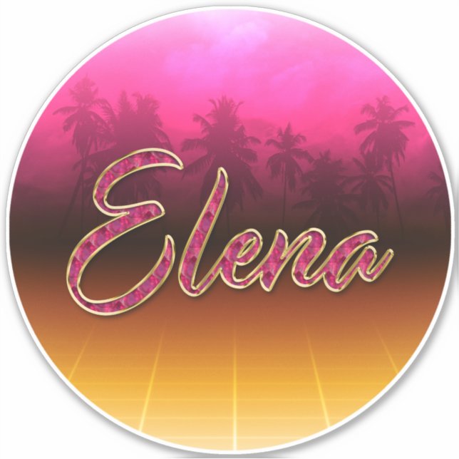 Pegatina Elena Vorname Name golden pink Aufkleber Sticker (Anverso)