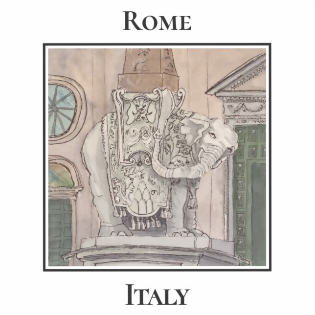 Pegatina Elephant and Obelisk, Rome's Piazza della Minerva (Anverso)