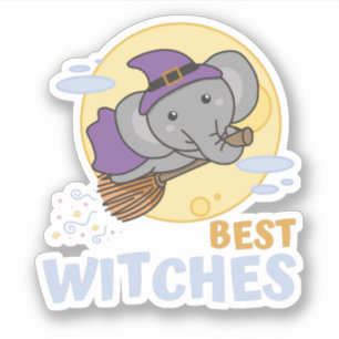 Pegatina Elephant Halloween Niños brujos brujos mejores bru