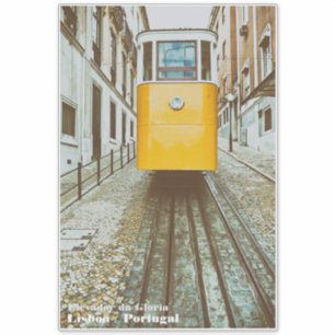 Pegatina Elevador da Gloria. Lisboa, Portugal.