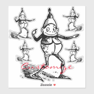 Pegatina Elf Gnome Thunder_Cove de vacaciones de invierno