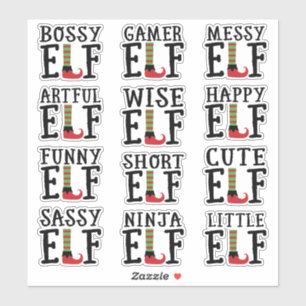 Pegatina Elf Humor Favorecer las características rojas y