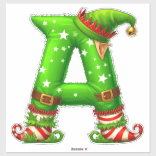 Pegatina Elfo de Navidad Carta Un Personaje de Dibujos Anim