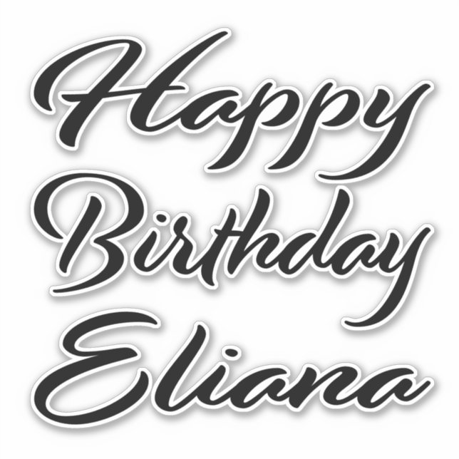 Pegatina Eliana Name Vorname black Sticker Geburtstag (Anverso)